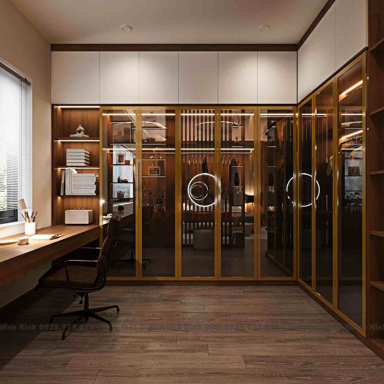 Tủ quần áo với 3 chất liệu tại một không gian TA05